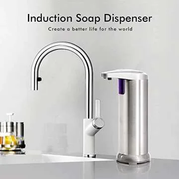 Sensor Soap Dispenser,Premium Touchless Battery Operated Electric Automatic Soap Dispenser with Adjustable Soap Dispensing Volume Control Dial