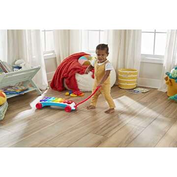 Fisher-Price Baby to Toddler Learning Toy Giant Light-Up Xylophone Pull-Along Musical Activity with Smart Stages for Infants Ages 9+ Months
