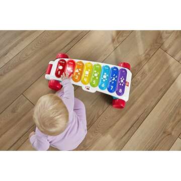 Fisher-Price Baby to Toddler Learning Toy Giant Light-Up Xylophone Pull-Along Musical Activity with Smart Stages for Infants Ages 9+ Months