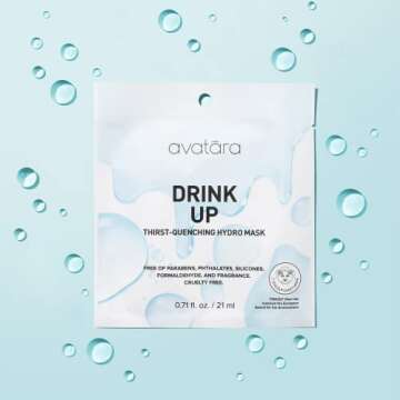 Avatara Drink Up Facial Mask - Hydration for All Skin Types.