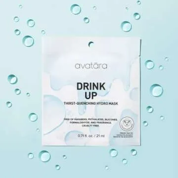 Avatara Drink Up Facial Mask - Hydration for All Skin Types.
