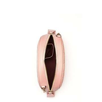 Pink Crossbody Purses and Handbags for Women Blush Cross body Bags Leather Crossover Purse Quilted Cute Designer Chain Cross over Handbag Genuine Real Lambskin Best Chic Womens Girls It Bag with Bow