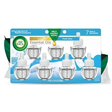 Air Wick Plug-In Scented Oil Refill, 7 ct - Fresh Linen, Essential Oils for Home Fragrance