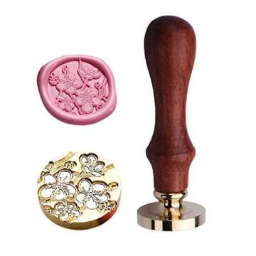 JUPPE 6pcs Flower Wax Seal Stamp Set, Cherry Blossom Rose Bell Orchid Branches Tulip Various Flowers...