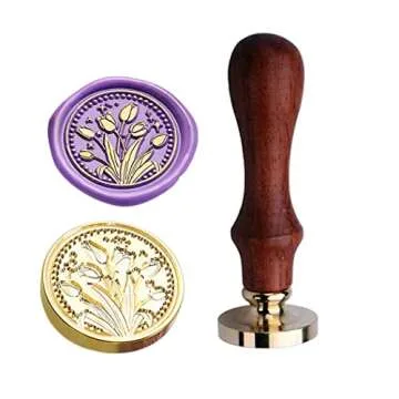 JUPPE 6pcs Flower Wax Seal Stamp Set, Cherry Blossom Rose Bell Orchid Branches Tulip Various Flowers Sealing Wax Stamp Wedding Invitation Birthday Party Sealing Stamp