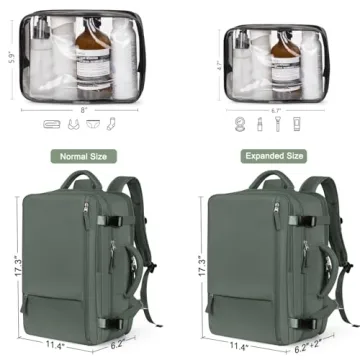 Hanples 40L Travel Backpack for Women Laptop Approved