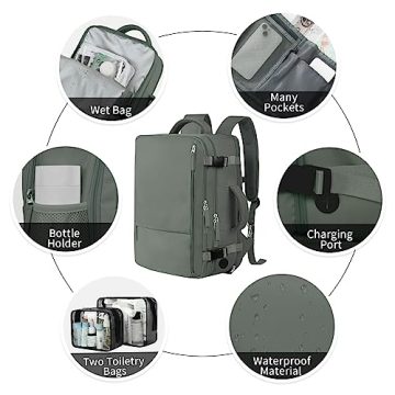 Hanples 40L Travel Backpack for Women Laptop Approved