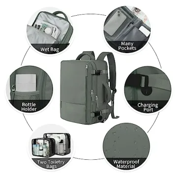 Hanples 40L Travel Backpack for Women Laptop Approved