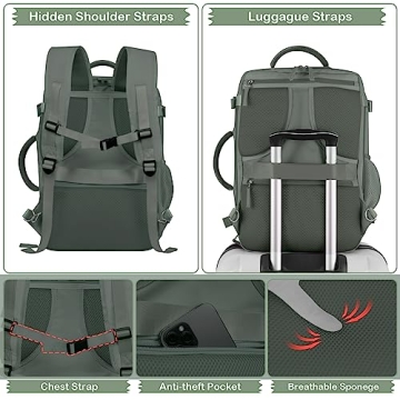 Hanples 40L Travel Backpack for Women Laptop Approved