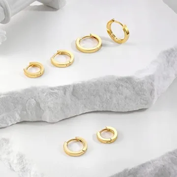 Micuco Small Gold Hoop Earrings for Sensitive Ears