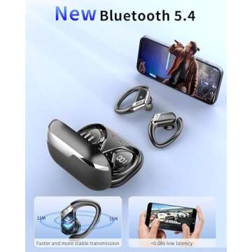 Wireless Earbuds, Bluetooth 5.4 headphones Sport with ENC Noise Cancelling Mic, 50 Playback Over-Ear...