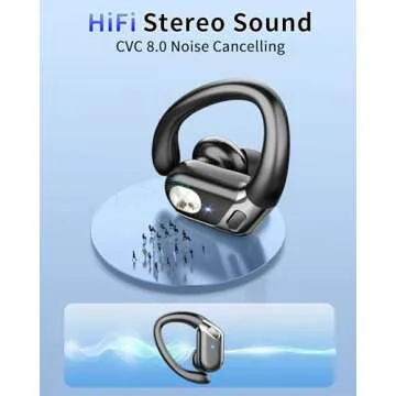Wireless Earbuds, Bluetooth 5.4 headphones Sport with ENC Noise Cancelling Mic, 50 Playback Over-Ear Buds Deep Bass, Earphones with Earhooks, IP7 Waterproof Fitness Headset for Gym Running Workout
