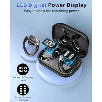 Wireless Earbuds, Bluetooth 5.4 headphones Sport with ENC Noise Cancelling Mic, 50 Playback Over-Ear Buds Deep Bass, Earphones with Earhooks, IP7 Waterproof Fitness Headset for Gym Running Workout