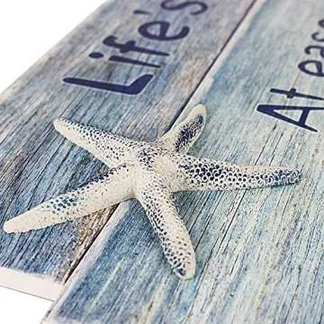 Starfish Beach Sign for Coastal Home Decor and Gifts