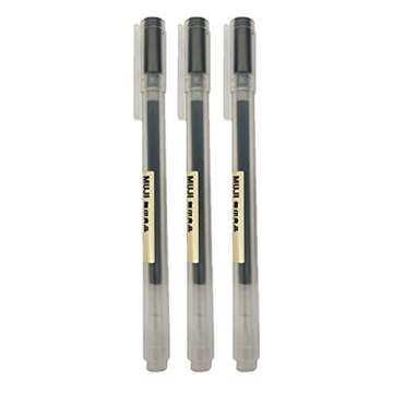 Muji Gel Ink Ball Point Pen Pack of 3 for Artists and Writers