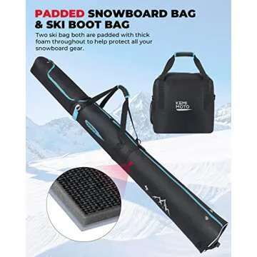 KEMIMOTO Ski & Boot Bag Combo for Air Travel