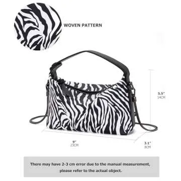 Sweetovo Small Tote Handbag for Women Designer Vegan Leather Zebra Print Top Handle Satchel Crossbody Purse With Metal Chain Strap