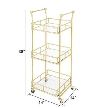 Elegant Silverwood Collier 3-Tier Gold Bar Cart