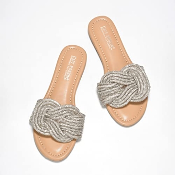 Cape Robbin Jeffer Sparkly Sandals Women Nude Size 10