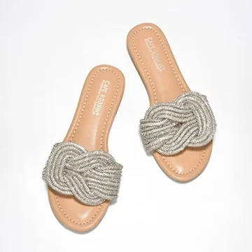 Cape Robbin Jeffer Sparkly Sandals Women Nude Size 10