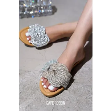 Cape Robbin Jeffer Sparkly Sandals Women Nude Size 10