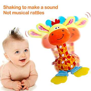 HUADADA Baby Soft Rattles Shaker, Infant Developmental Hand Grip Baby Toys, Baby Sensory Learning To...