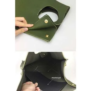 HOXIS Vintage Minimalist Olive PU Leather Handbag