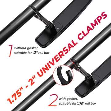 KEMIMOTO UTV Rearview Mirror - 15" Convex Mirror with Universal Clamps for Multiple Models