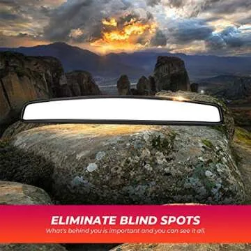 KEMIMOTO 15" UTV Rearview Mirror with Universal Clamps