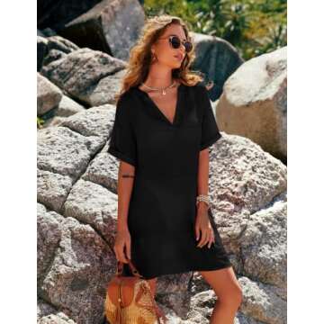 AI'MAGE Women Bathing Suit Cover Up Swimsuit Dress Plus Size Sexy Bikini Beach Tunic Top Summer Beac...