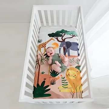 Rookie Humans Cotton Fitted Crib Sheet Savanna Safari
