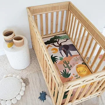 Rookie Humans Cotton Fitted Crib Sheet Savanna Safari
