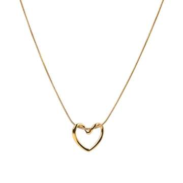 Assell Single Heart Necklace for Women 14k Gold Plated Heart Necklace Simple Heart Necklace as Unique Gifts for Women, Adjustable Length Gold Necklace For Women