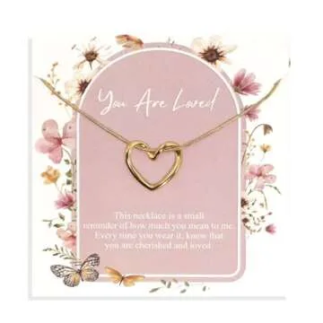 Assell Single Heart Necklace for Women 14k Gold Plated Heart Necklace Simple Heart Necklace as Unique Gifts for Women, Adjustable Length Gold Necklace For Women