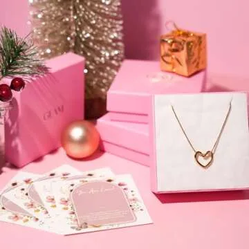 Assell Single Heart Necklace for Women 14k Gold Plated Heart Necklace Simple Heart Necklace as Unique Gifts for Women, Adjustable Length Gold Necklace For Women