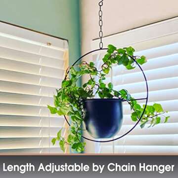 Shineloha 2 Pack Hanging Planters for Indoor Plants with 5.5" Pot + Ceiling Hook + Extender Chain | Hanging Plant Holder, Metal Minimalist Planter, NO Plant incld