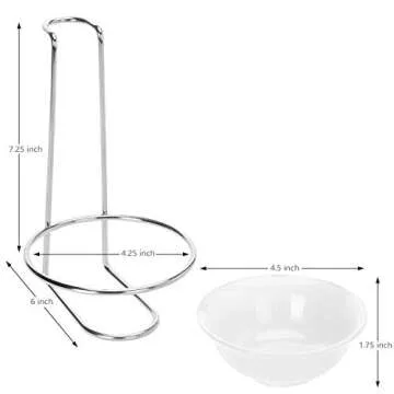 MyGift White Ceramic Ladle Holder Spoon Rest, Upright Single Cooking Utensil Holder, Vertical Drip Catcher Dish with Stainless Steel Stand for Kitchen Counter
