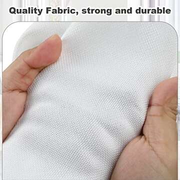 Graciadeco Medium 15" 21 Quart Collapsible Stackable Storage Bins with Lids, 5 Packs White Foldable Fabric Closet Storage Boxes with Lids, Lidded Heavy-duty Linen Baskets(15x11x8)