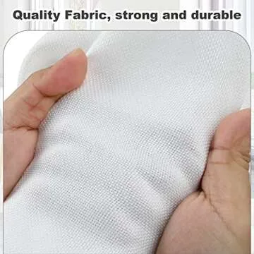 Graciadeco Medium 15" 21 Quart Collapsible Stackable Storage Bins with Lids, 5 Packs White Foldable Fabric Closet Storage Boxes with Lids, Lidded Heavy-duty Linen Baskets(15x11x8)