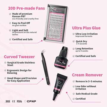 Beauty7 DIY Eyelash Extension Kit for Beginners