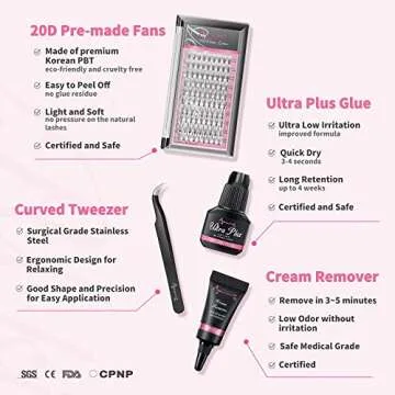 Beauty7 DIY Eyelash Extension Kit for Beginners