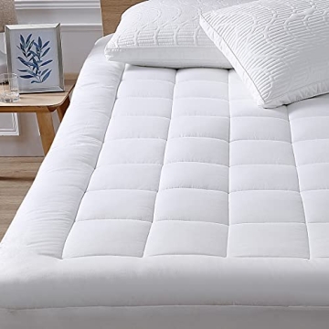 Queen Mattress Pad Cover Cooling Mattress Topper Pillow Top with Down Alternative Fill (8-21” Fitt...