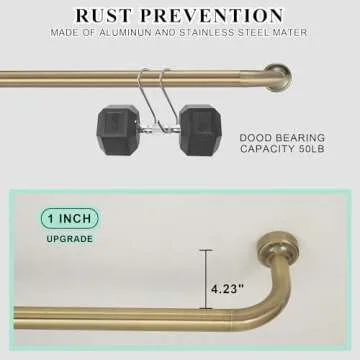 Lwiiom Antique Bronze Curtain Rod for Windows 28-86",Internal Splicing 1 Inch Diameter Disc Curtain Rod,Adjustable Room Darkening Curtain Rod with Aluminum Finials and Brackets,Wrap Around Design