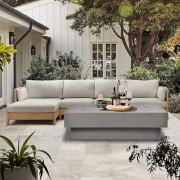 BAIDE HOME 48-Inch Flint Gray Outdoor Fire Pit Table