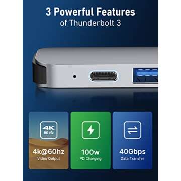 Lemorele USB C Hub for MacBook Pro/Air 7-in-2 Adapter