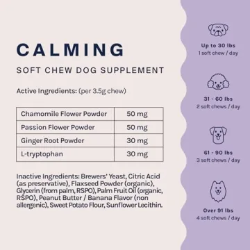 Dog Calming Treats with Natural Ingredients - 30 Chews