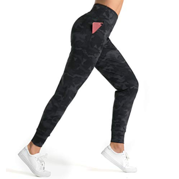 Dragon Fit Joggers for Women with Pockets,High Waist Workout Yoga Tapered Sweatpants Women's Lounge Pants (Small, Joggers78-Black&Grey Camo)