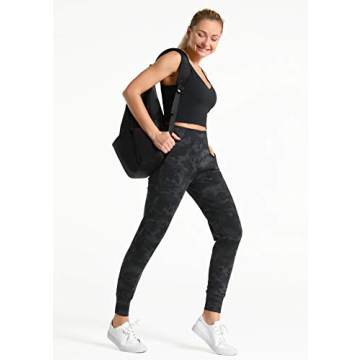 Dragon Fit Joggers for Women with Pockets,High Waist Workout Yoga Tapered Sweatpants Women's Lounge Pants (Small, Joggers78-Black&Grey Camo)