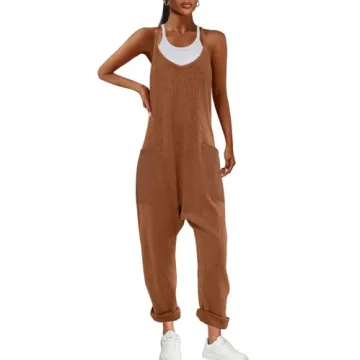 Nirovien Waffle Knit Jumpsuit for Women - Comfy & Stylish