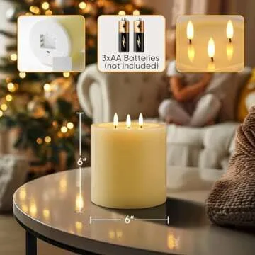 Amagic Extra Large Flameless Candles with Remote Control